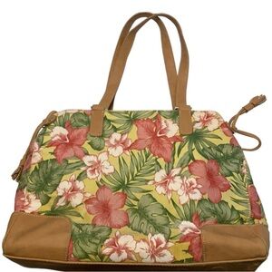 Caribbean Joe Hawaiian Tropical Hibiscus Floral Carry On Tote Bag, [15” x 11.5”]